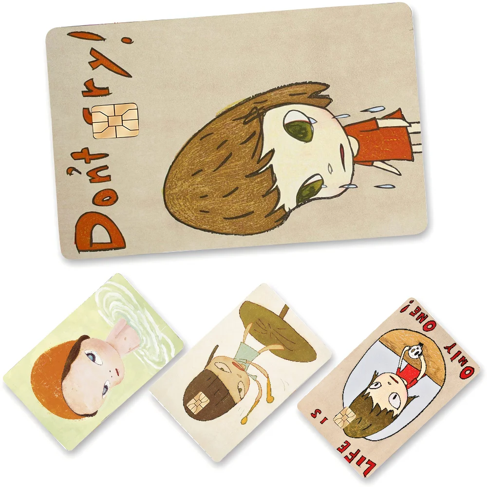 Yoshitomo Nara DIY Anmie Sticker Film Skin Cover For Credit Card Debit Bank Card Front