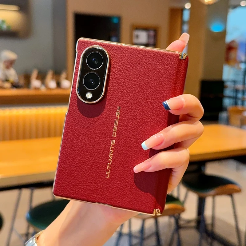 For Samsung Galaxy Z Fold 8 5G Case Luxury Electroplated Matte Leather Shockproof Protection Hard Back Cover Accessories