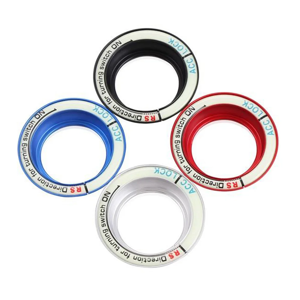 

Luminous Glow Car Ignition Cover Ring Aluminum Alloy Sticker for Focus Key Hole Protection Black Luminous Ring Sticker