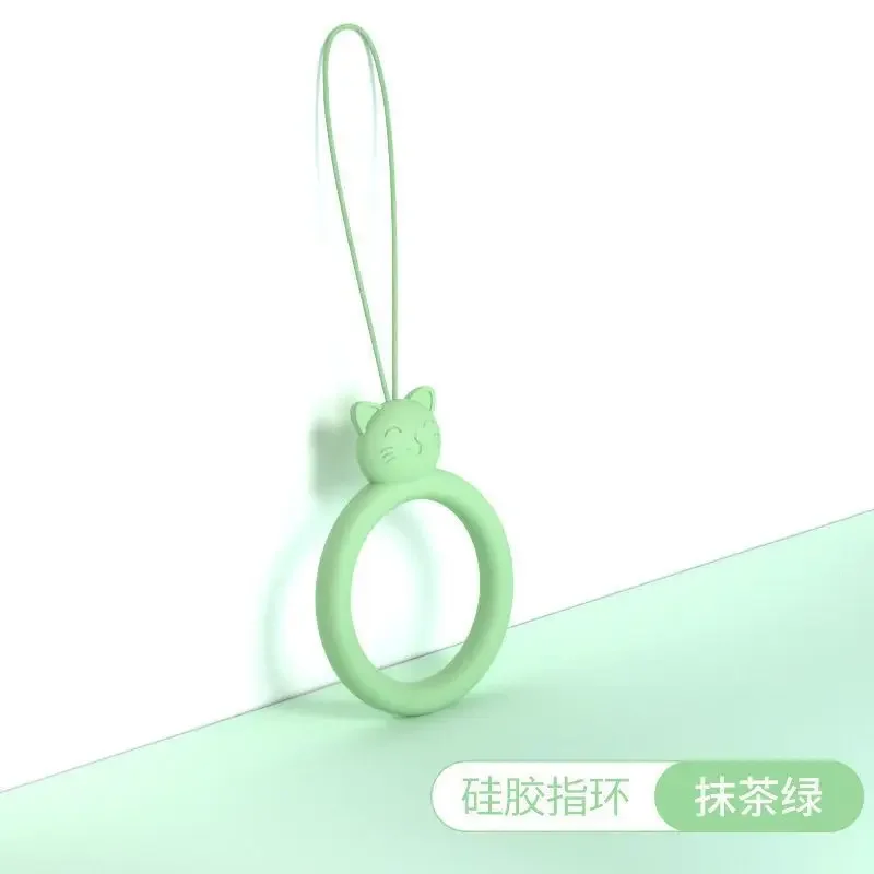 New cat silicone ring lanyard Creative U disk short cartoon mobile phone pendant Ring lanyard phone strap  lanyards  phone charm