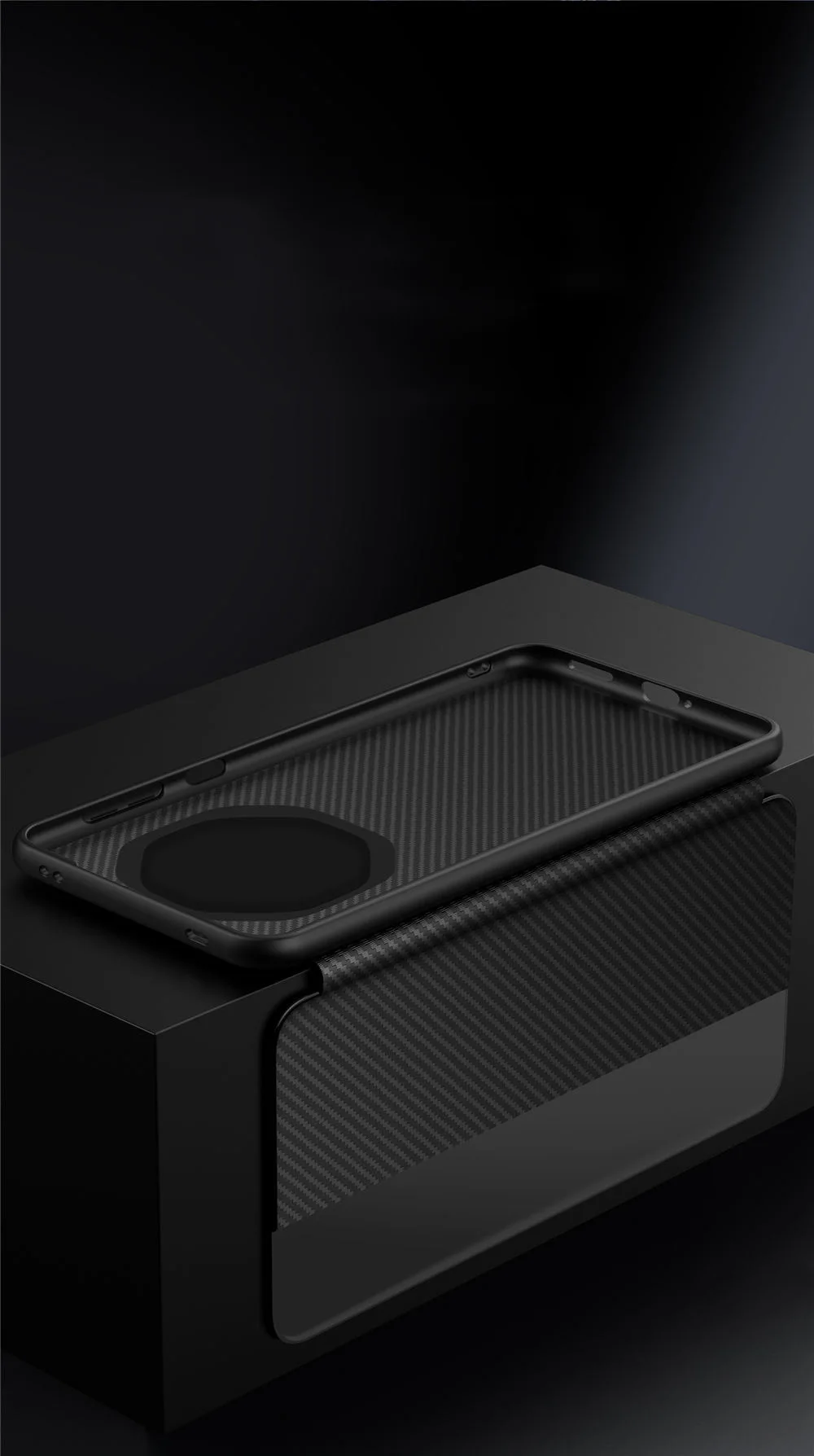 Кожаный чехол с магнитным узором из углеродного волокна для Huawei Mate70 RS, чехол с видом на окно