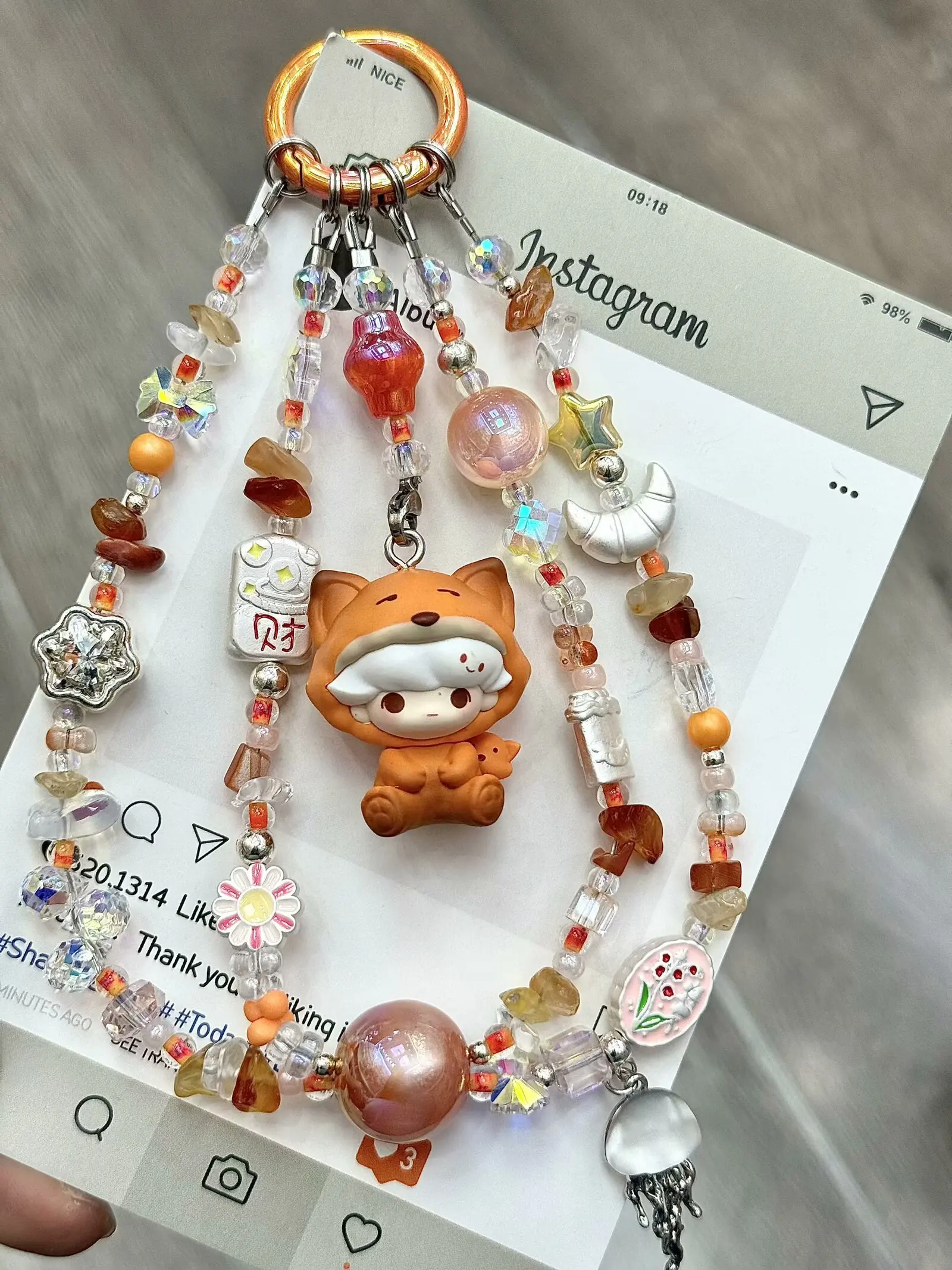

Mini Bean Diy Pajama Party Series Blind Box Beans Key chain Pendant Cute Natural Crystal Bead Phone Case Pendants Cute for Gift