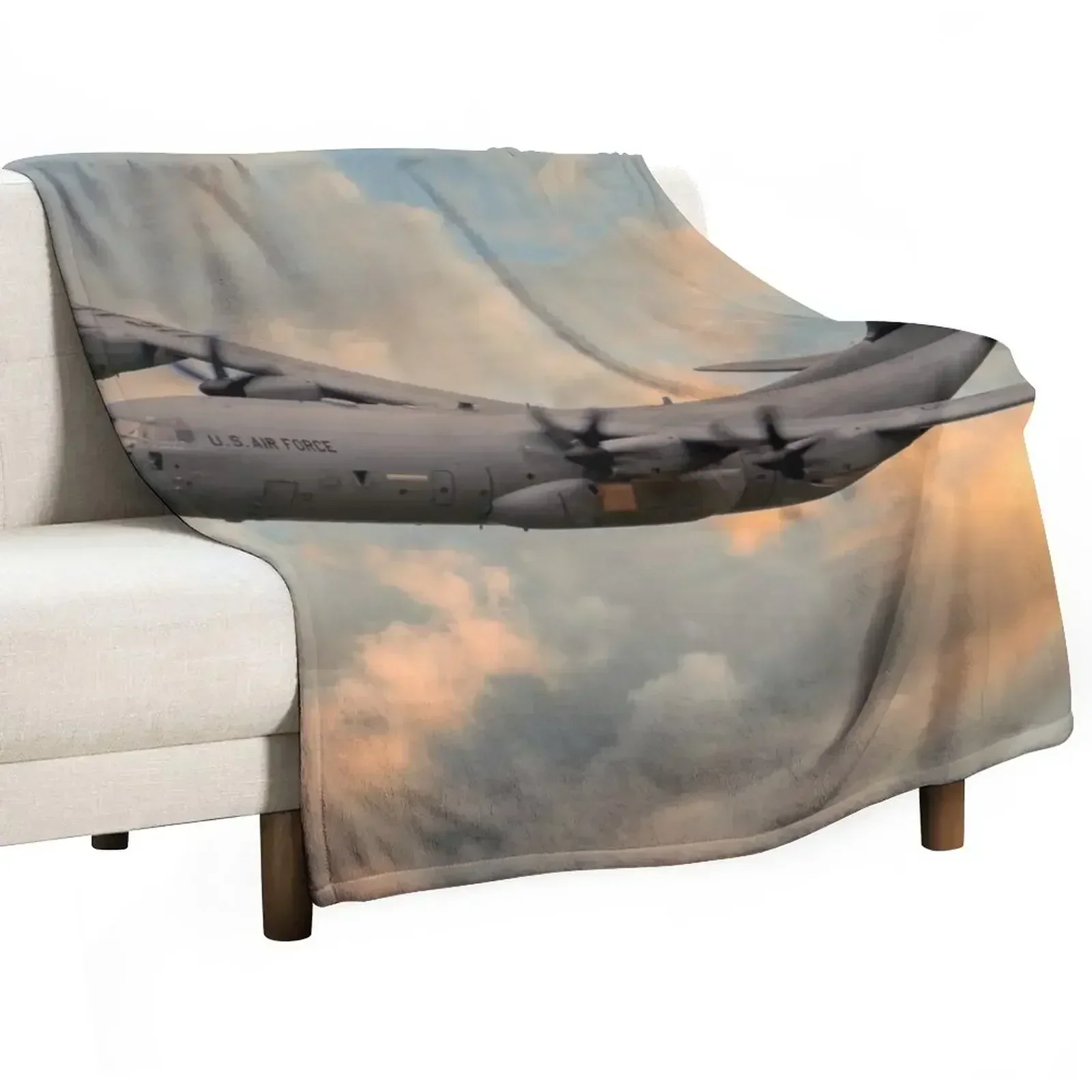 

USAF C-130 Hercules Throw Blanket Bed Fashionable Hair Blankets