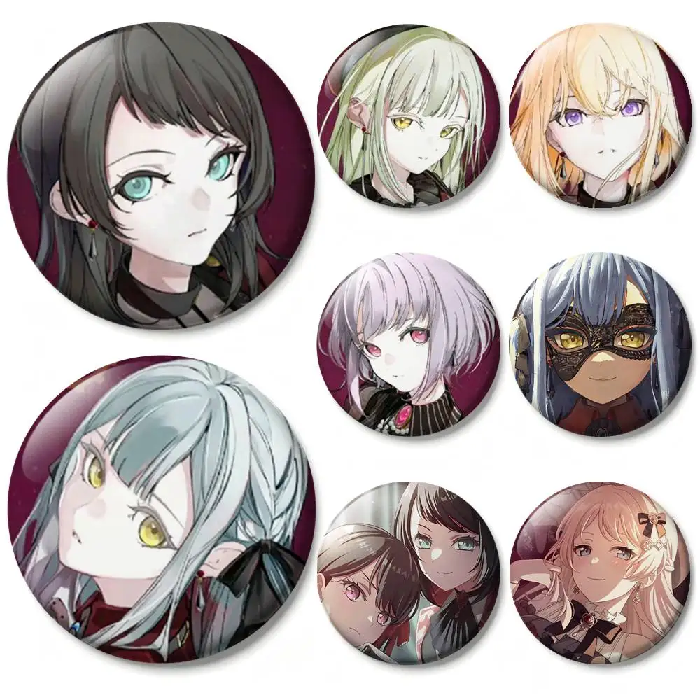 BanG Dream Anime A-Ave Mujica Laser Badge Applicable For Backpack Clothes Hats Decor Creative Accessories