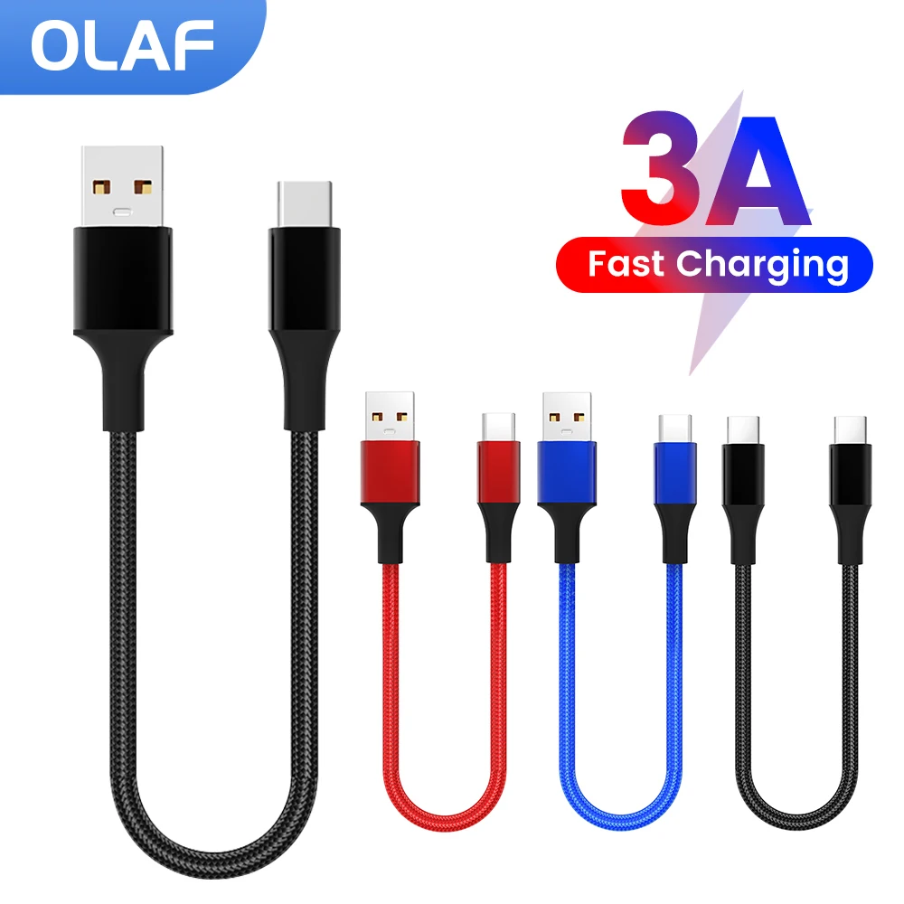 Olaf 0.25m krótki kabel USB typu C do kabla USB C 3A do szybkiego ładowania przenośnego przewodu do Huawei Xiaomi Power banku typu C