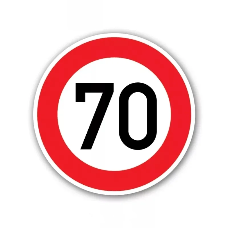 

Speed Limit 70 Kilometers Per Hour Sticker High Quality Fashion Car Sticker Personalized Pvc Waterproof Decal, 16cm*16cm