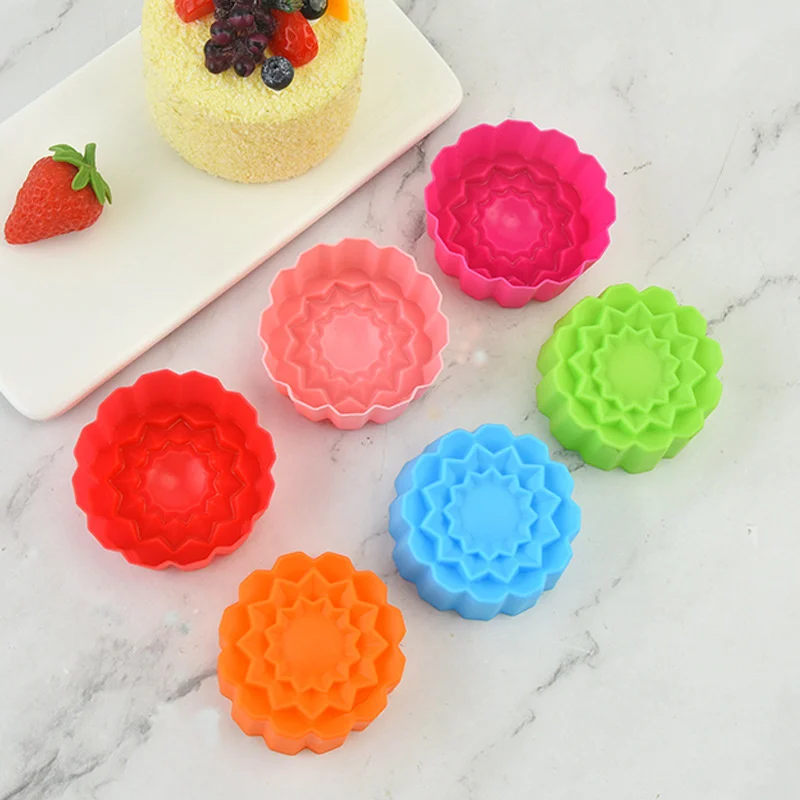 Silicone Baking Moldes para Mooncake, Muffin e Bolo, Pudim e Geléia