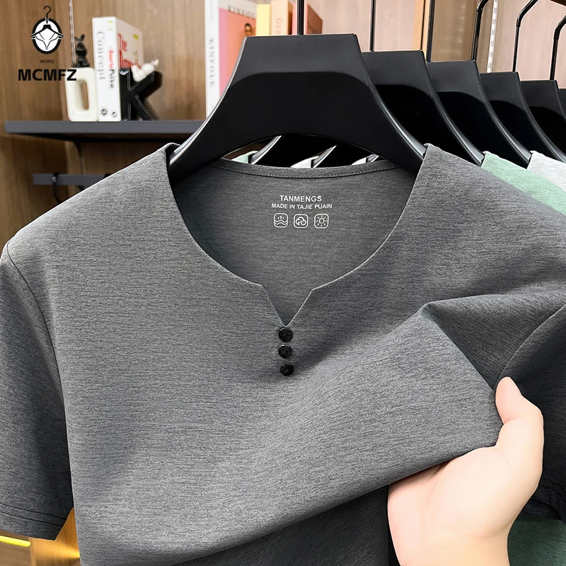 Men Breathable Henley Neck T Shirt Short Sleeve Tops For Men Daily Wear Work Outfits And Casual Fashion Style image 5