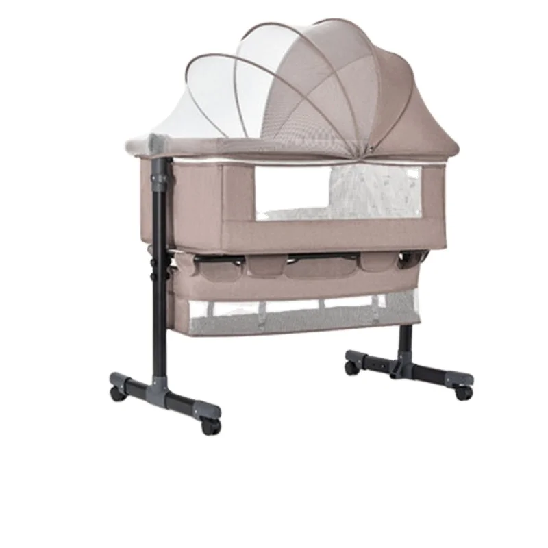 Newborn Bedside Sleeper Bassinet Bed 3-In-1 Portable Baby Cribs Folding Crib