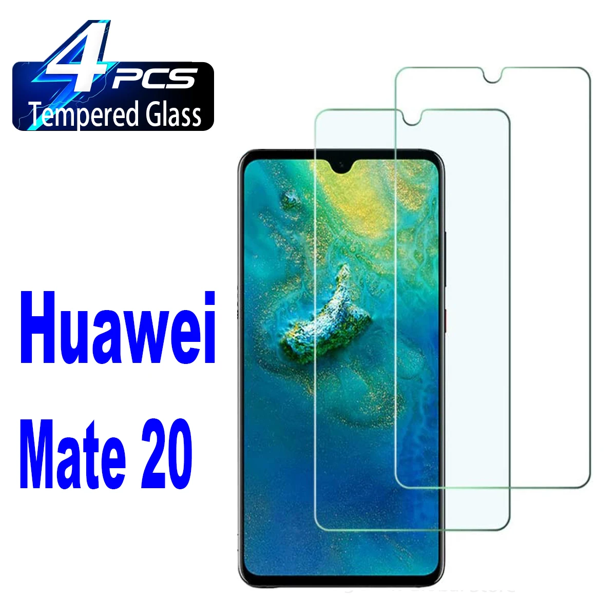 9H Screen Protector Glass For Huawei Mate 20 2/4Pcs HD Tempered Glass Film