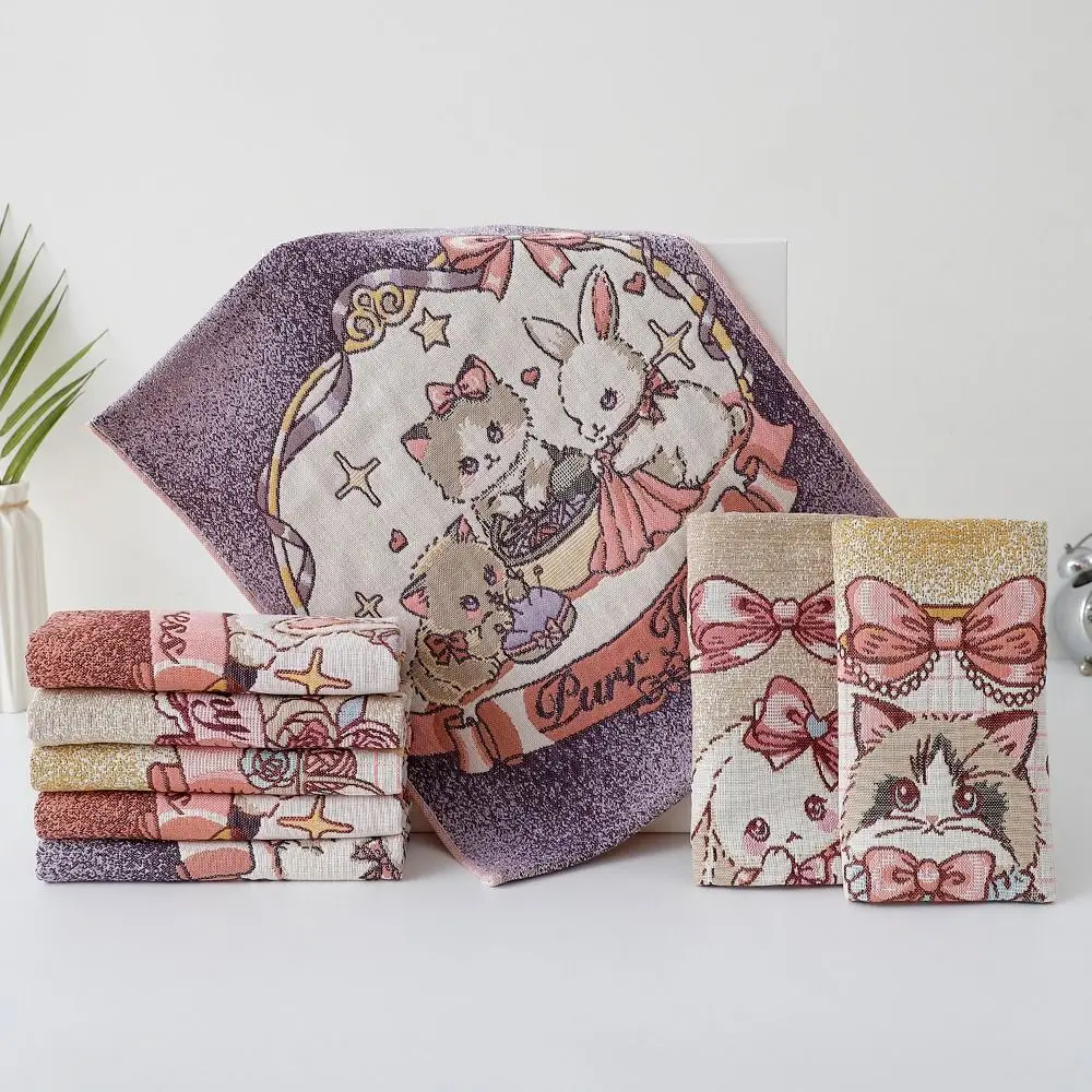 34x40cm Large Hand Towel 4 Layer Cotton Gauze Cartoon Pure Cotton Dish Cloth Quick Dry Decorative Handkerchief Towel
