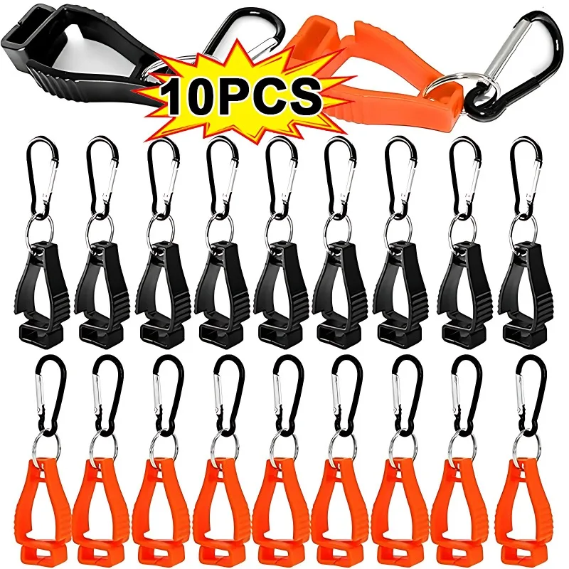 Liga de alumínio trabalhando luvas clip, gancho de segurança, suporte, braçadeira, guarda acessórios, 5 pcs, 10pcs