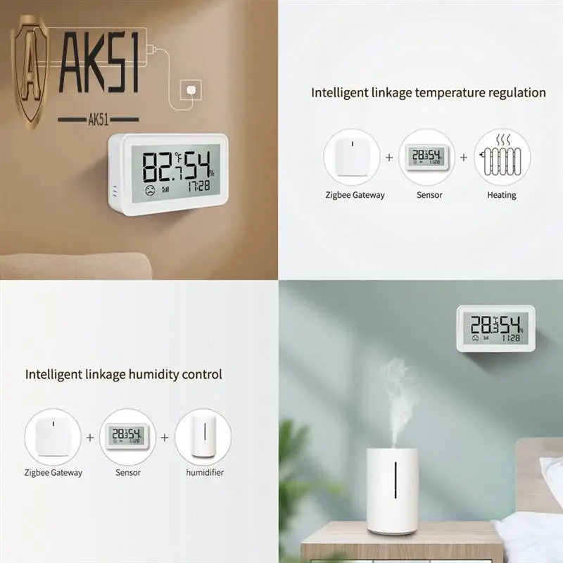 AK51-Graffiti Smart Electronics Indoor Home Thermometer Humidity Meter Sensor Multi-Function Convenient