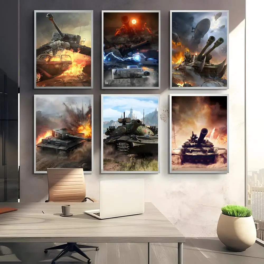 Strategic Competitive W-World Cool Tanks Poster Sticky Waterproof Coffee House Bar Room Wall Decor Gift