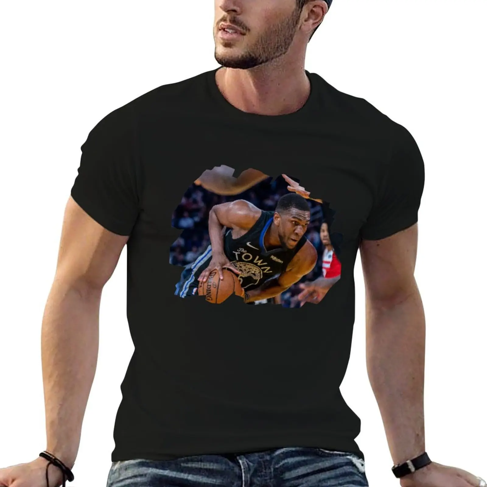Camiseta Kevon Looney art, camisetas de algodão masculinas 100% algodão, camisetas gráficas para homens, camiseta masculina