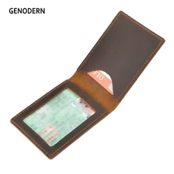 GENODERN Genuine Leather Driving License Cover Motor Vehicle Crazy Horse leather Driving License Case leather cover men license