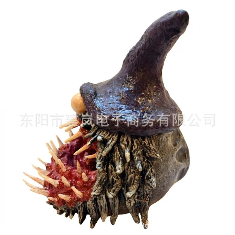 New Halloween Paper Mache Evil Gnome Fairy Sculpture Resin Craft Ornament Home Decoration