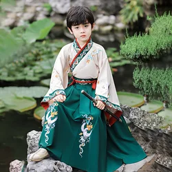 Cute Boys Chinese New Year Kids Hanfu Stage Outfit Young Master's Clothing Tang Cosplay Dress Suit For Litter Kid's Costume