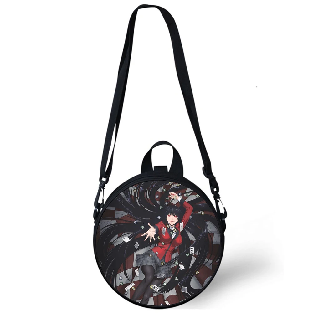 Kakegurui Jabami Yumeko Child kindergarten Bag 3D Print Crossbody Shoulder Bags For School Women Mini Round Bagpacks Rugtas Bag