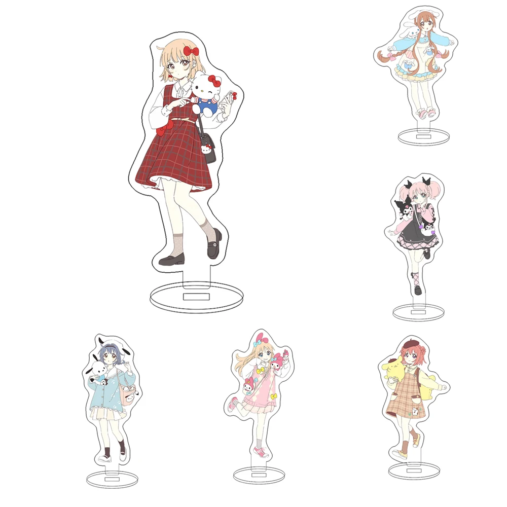 

New Yuruyuri Akaza Akari Kuromi Hello Kitty Jointly Signed Anime Acrylic Stand Model Plate Figure Display Decoration Keychain