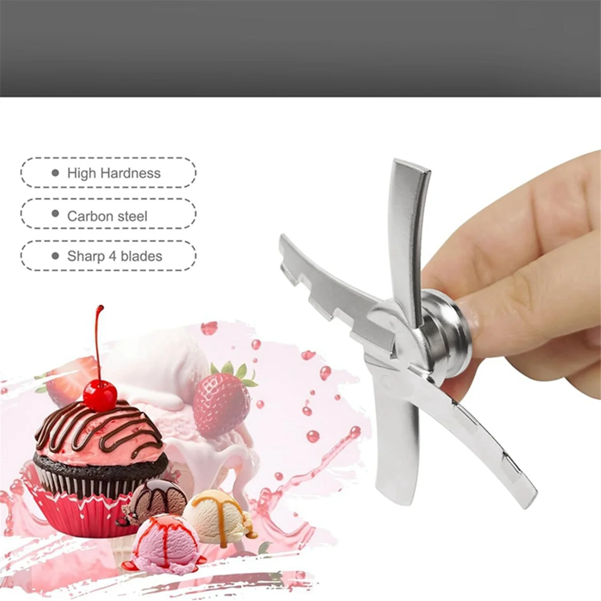 2PCS เปลี่ยนใบมีดสําหรับ Ninja Creami NC300 Series,ผสมใบมีด Paddle NC301, CN305A, CN301CO Silver