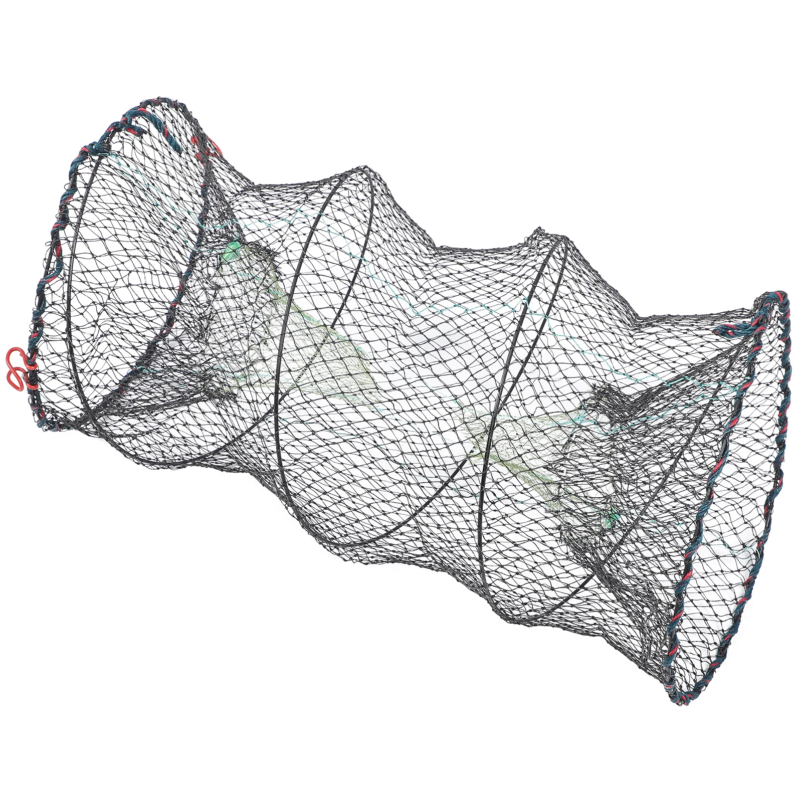 

1Pcs Foldable Fishing Shrimp Trap Foldable Mesh Trap Net Pull String Auto Open Big Size Portable Crab Crawfish Lobster Catcher