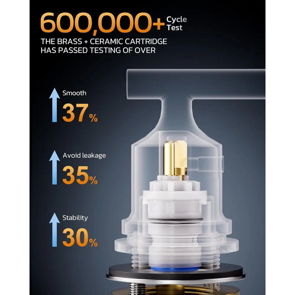 صنبور حوض الحمام بمقبضين 8 بوصة 3 فتحات باللونين الأسود والذهبي مع استنزاف منبثق #3