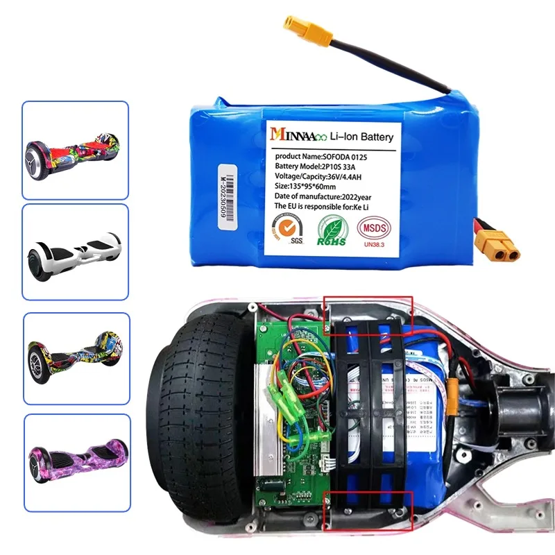 Imagem -05 - Bateria Recarregável de Iões de Lítio Auto-balanceamento Elétrico Scooter Monociclo Hoverboard 36v 12000mah Upgrade 2024