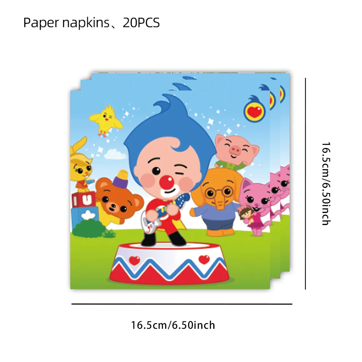 Cartoon-Clown-Geburtstagsparty-Dekoration, Tischware, Tischdecke, Teller, Serviette, Becher, Geschenk, Babyparty, Zirkusparty, Gastgeschenke, Zubehör – Detail 9