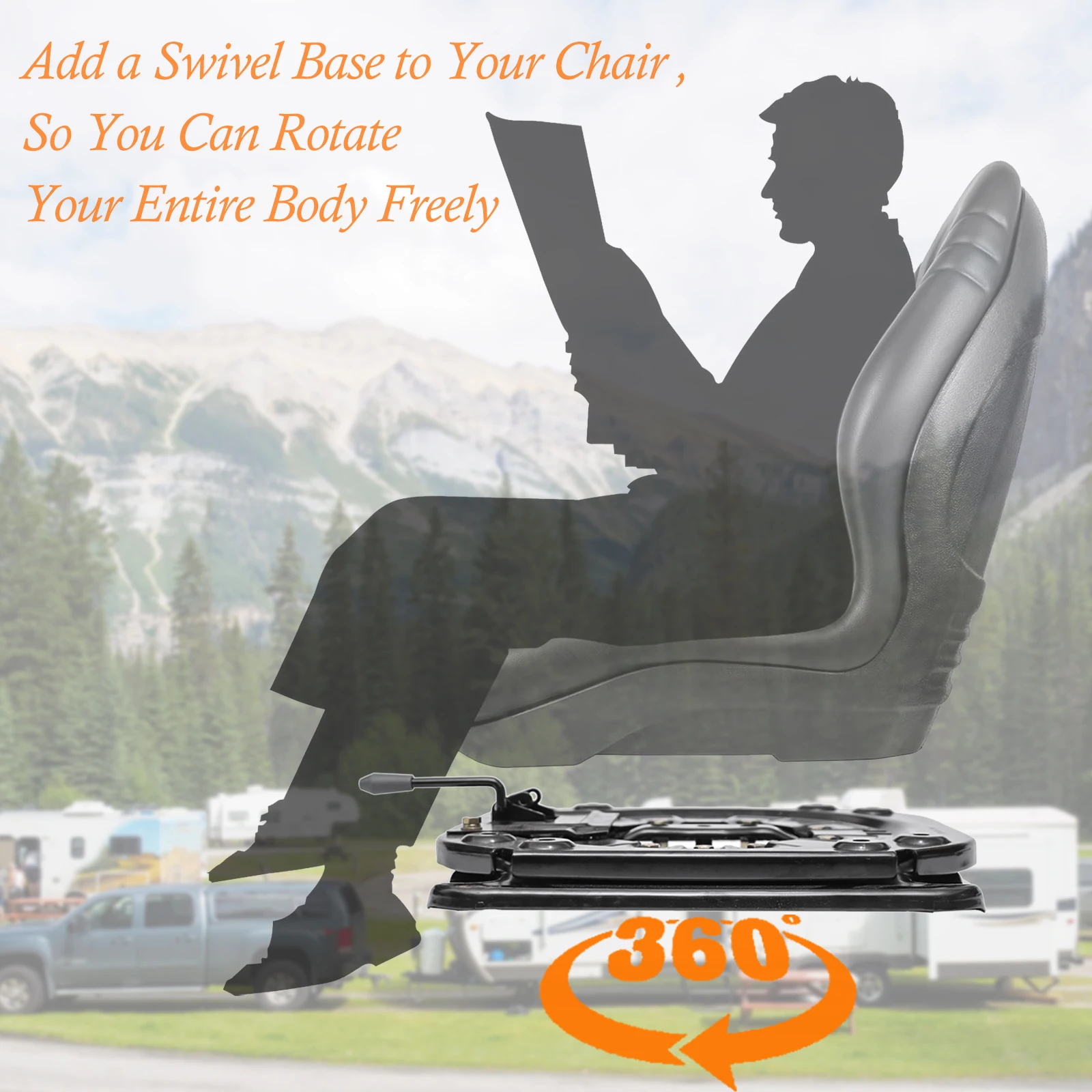 Heavy Duty Seat Swivel Base, 3.0mm Steel Plate Swivel Seat Base 360 Degree Rotatable for RV Van Camper Boat Truck Bus