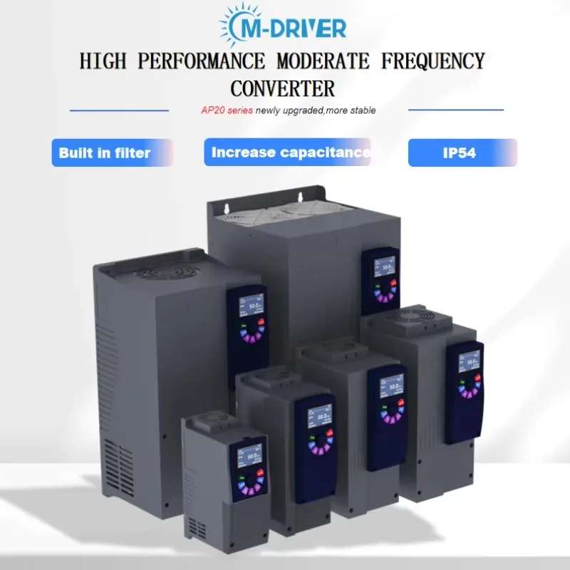Vector Control 2.2kw VFD Drive 220V Single Phase 3 Phase 220V 380V Built-in Brake Unit IP54 Frequency Converters