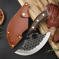 WXCOO Forged Knife Multifunctional Kitchen Knife Stainless Steel Boning Meat Cleaver with Bottle Opener Pocket with Knife Cover 2