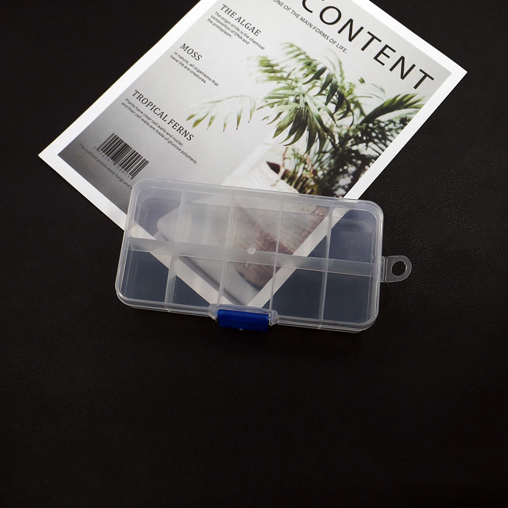 3pcs Rectangular Transparent Plastic Jewelry Packaging Box 62x126mm With Multi-section Design For Small Bead Accessory Display