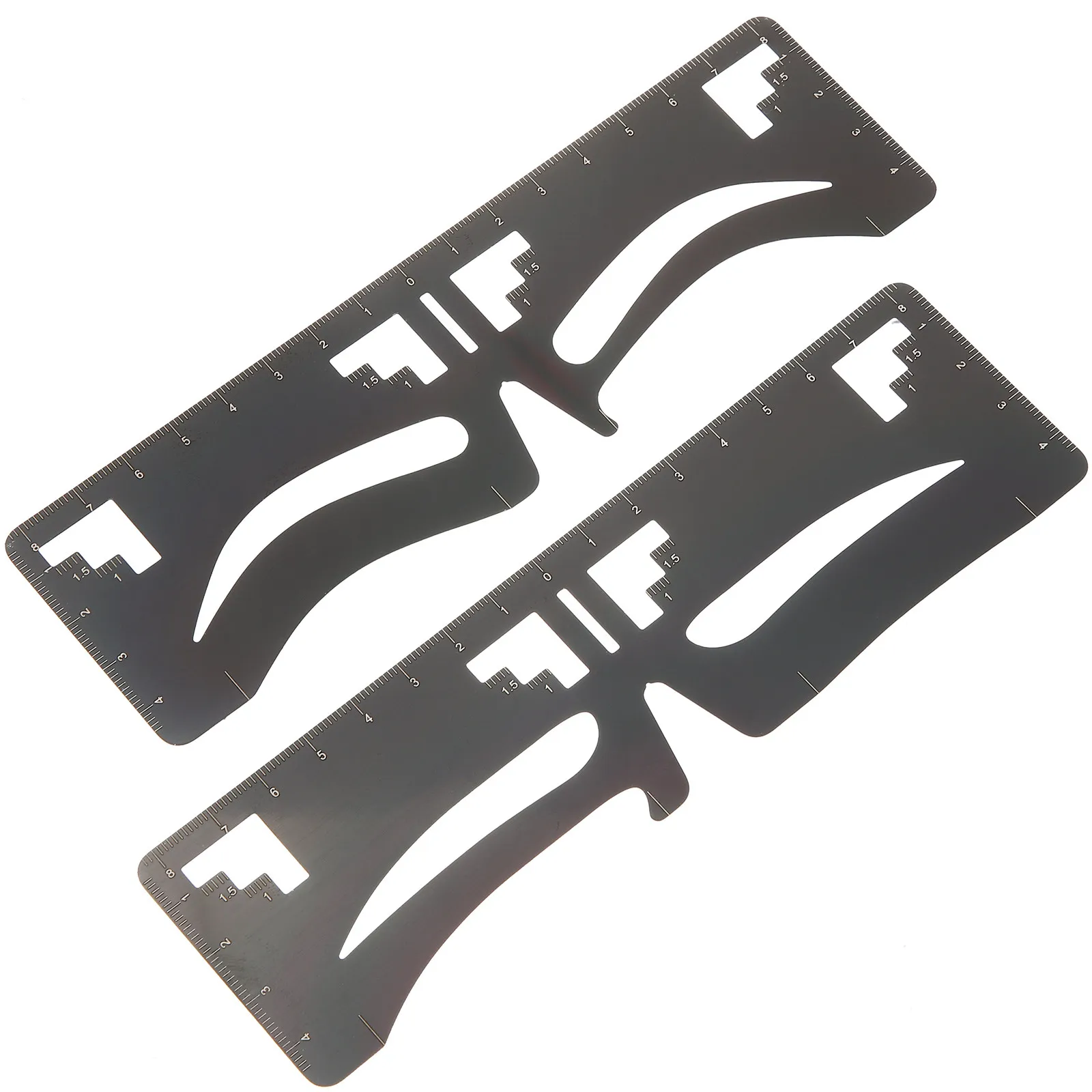 Stainless Steel Eyebrow Measuring Ruler Set – 2pcs Flexible Symmetry Guide for Precise Brow Shaping
