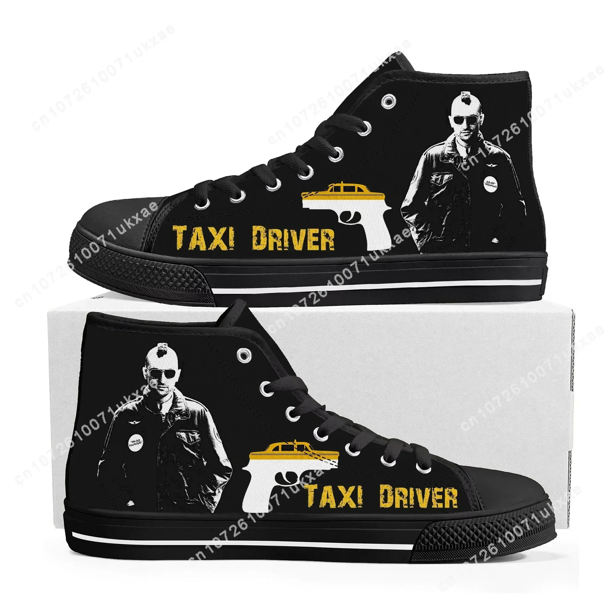Taxi Driver High Top Sneakers Men Women Teenager High Quality Travis Bickle Canvas Sneaker Couple Shoe Casual Custom Made Shoes