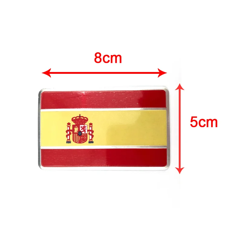 3D Aluminum Alloy Spain National Flag Car Body Stickers Automobiles Motorcycles Decal Exterior Decorating Accessories