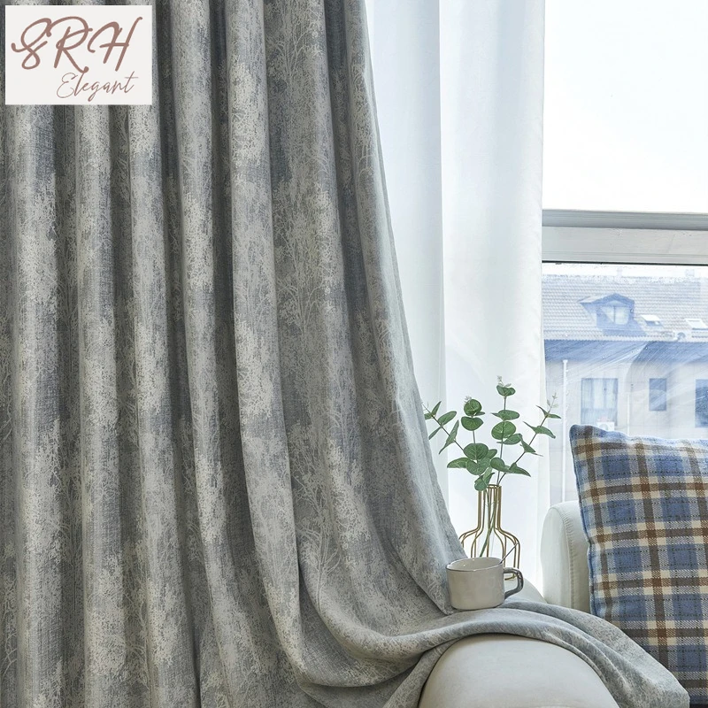 

French jacquard chenille curtain for living dining room bedroom blackout luxury curtain tulle