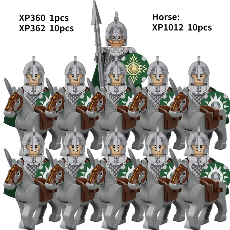 KT1046 SET 10pcs/Koruit Medieval Knights Rohan Uruk-hai Elves Gondor Warrior Dwarf Building Block Toys image 3