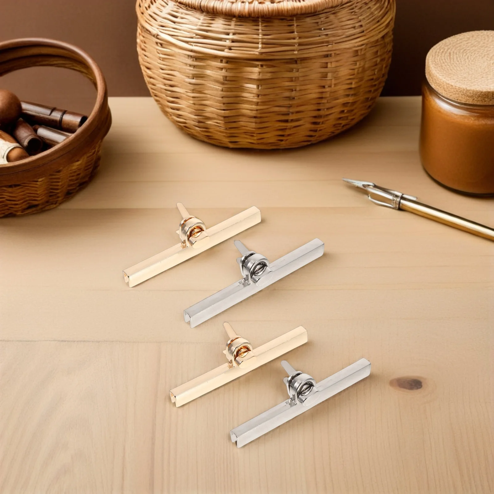 

4Pcs Baby Rotating Lock Buckle Zinc Alloy Turn Lock Clasp for Purse Closure Secure Bag Fastener DIY Handbag Hardware Metal