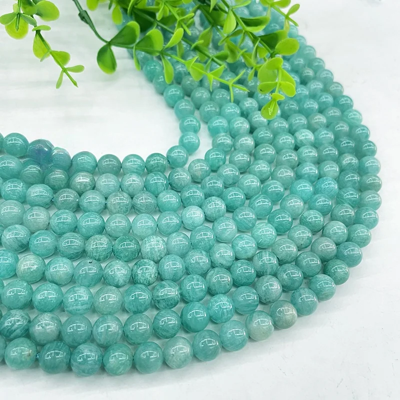 Natural Amazonite Stone Round Bead 6mm 8mm 10mm For Made Bracelet Necklace