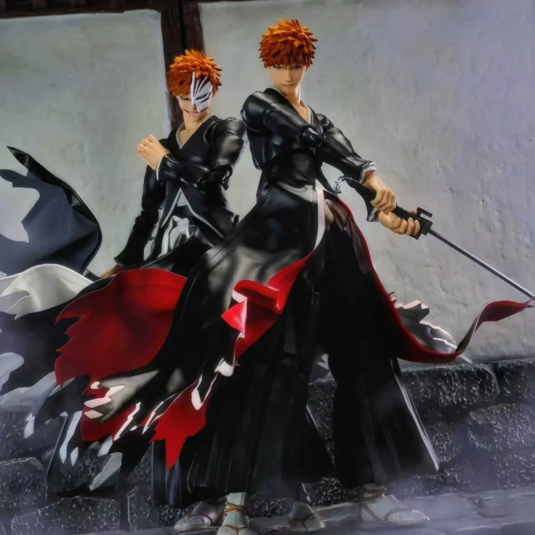 Bleach Shf Anime fait à la main Kurosaki Ichigo l'ourlet de la guerre du sang de mille ans d'une jupe construite en fil de fer convient au jouet 1/12