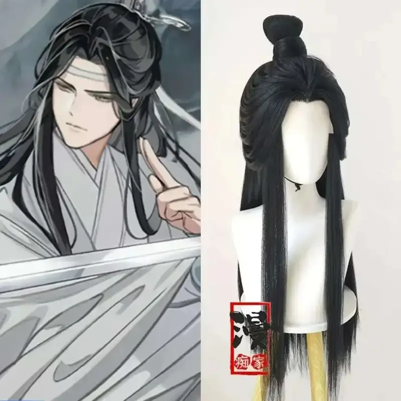 

lan wangji стильный парик Grandmaster Of Demonic Cultivation MDZS Wei Wuxian, черный длинный хвост, прическа, индивидуальные парики, реквизит
