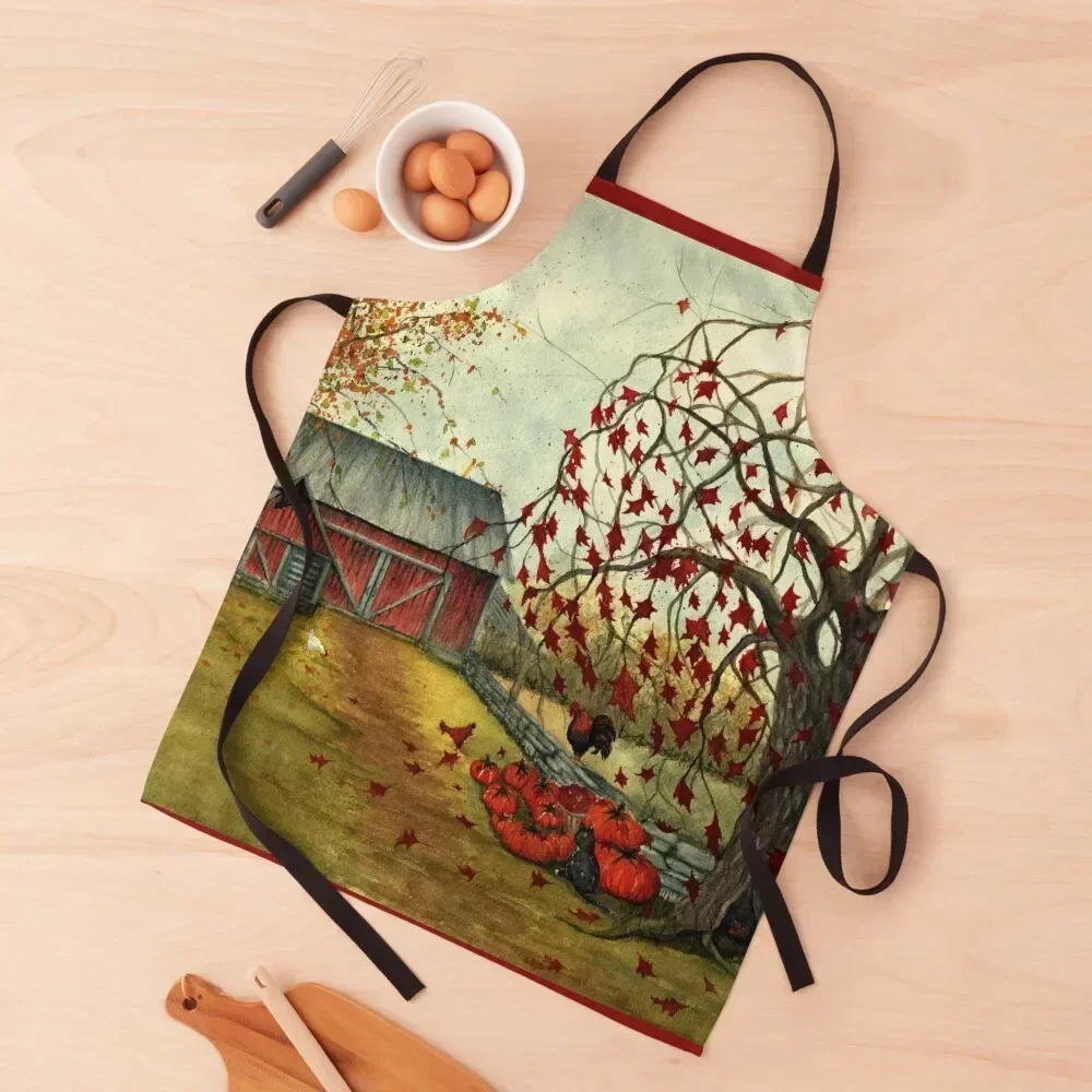 

Joyful Noise on the Farm - Falling Leaves Apron christmas kitchen For Kitchen Women for women with pocket Apron