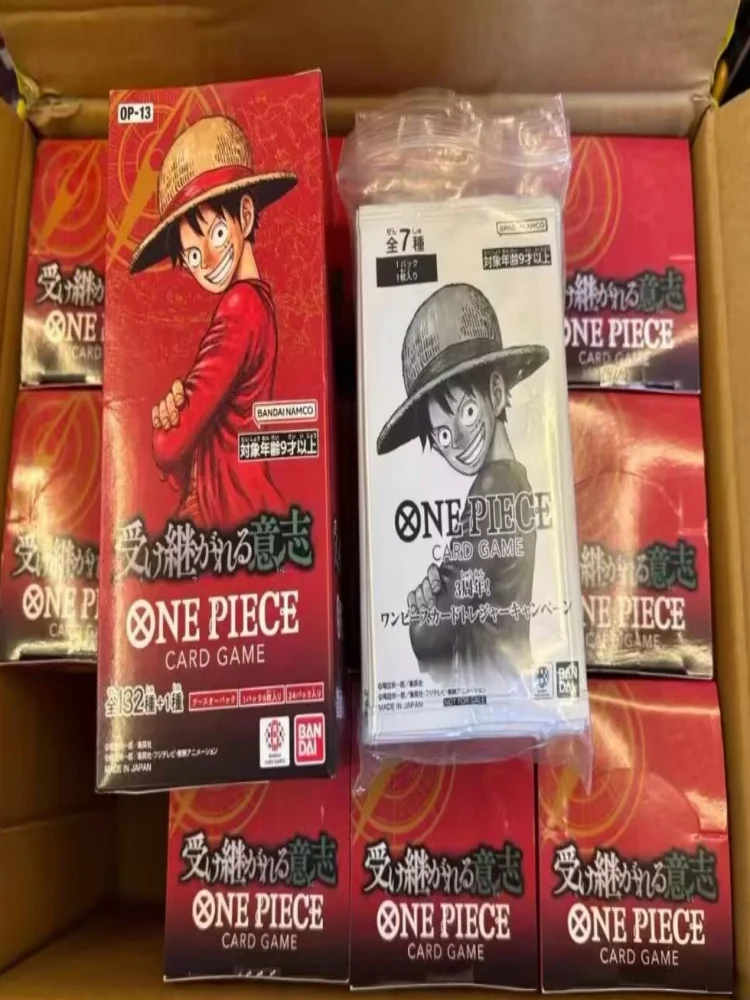 Auf Lager 2025 Bandai Original One Piece OPCG TCG Spielkarten Versiegelt OP13 „Carrying On His Will“ Sammelkarten Spielzeug Heißer Verkauf
