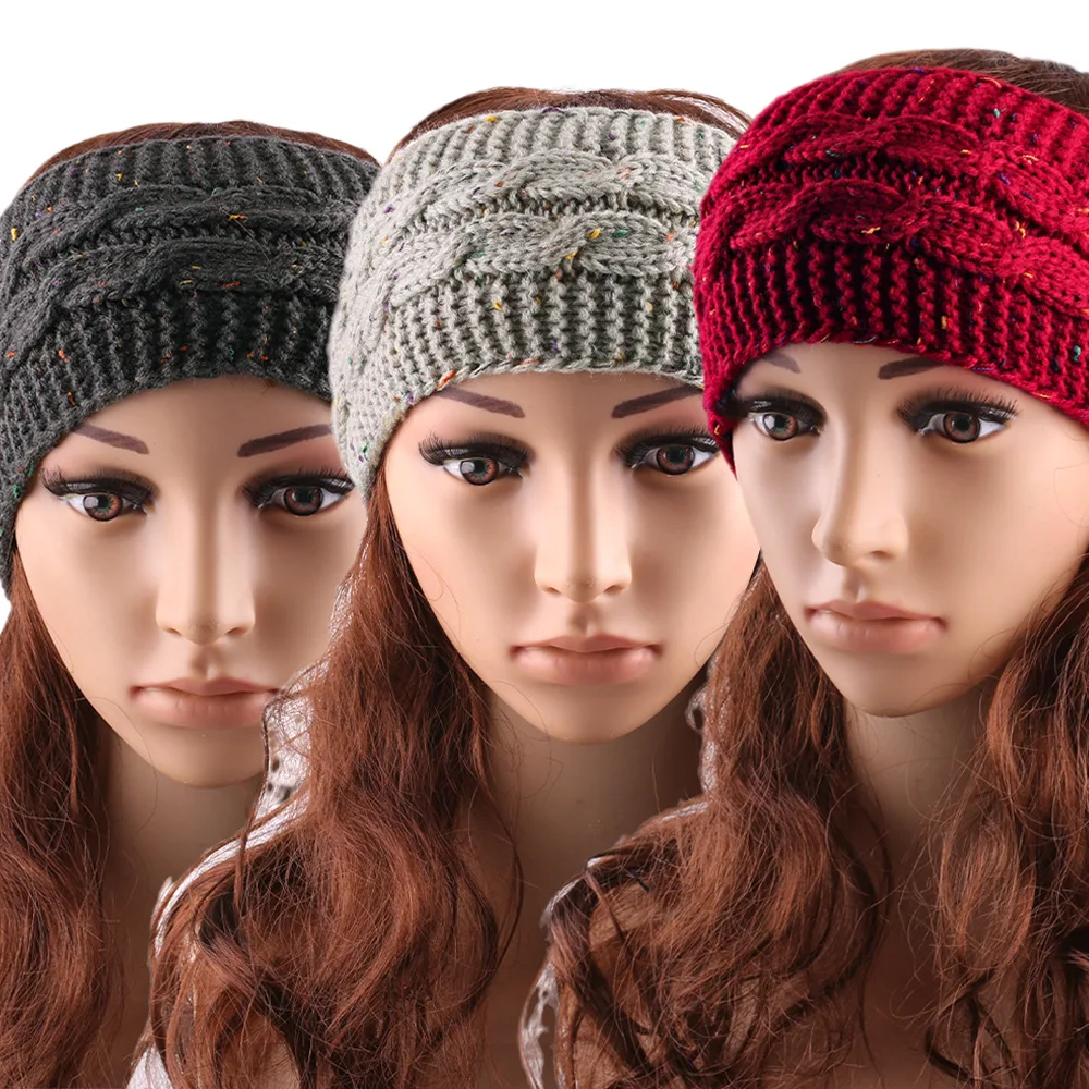 Hair Accessories, Autumn And Winter Wool Knitted Hair Band Warm Sports Head With Ear Protection Hair Hoop