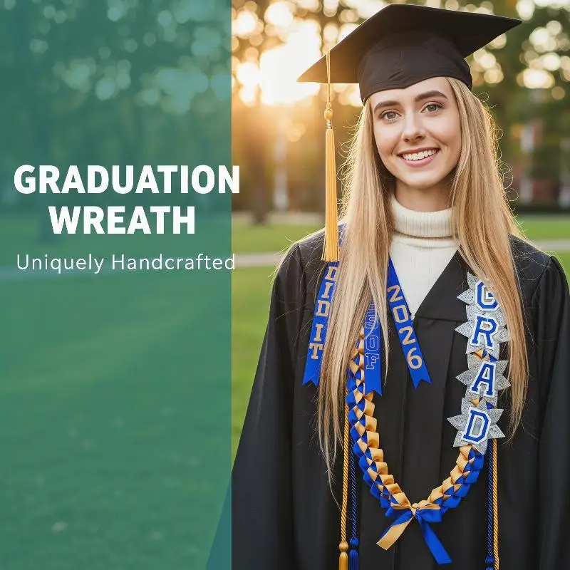 

1 PCS Graduation Lei For Class Of 2026 With Embroidered GRAD Letters Perfect For Graduation Events