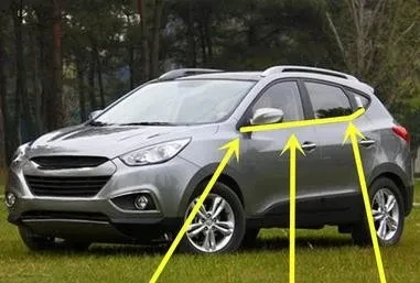 4-częściowa zewnętrzna czarna lub chromowana gumowa szyba do Hyundai IX35 82210-2S000 2010-2015 Uszczelka ochronna listwy uszczelniającej