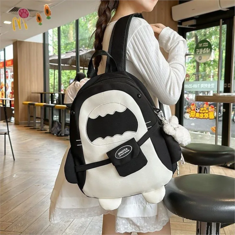 

Ins милый рюкзак с героями мультфильмов, женский студенческий рюкзак с изображением акулы, большая вместимость, универсальный школьный рюкзак, женский креативный уникальный Mochilas Mujer, новинка