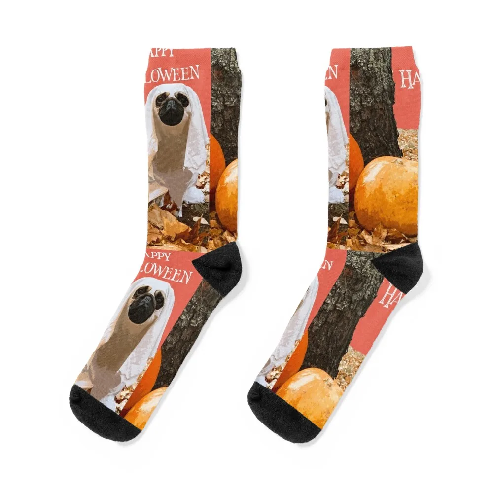 

Halloween Pug Socks japanese fashion gifts Antiskid soccer Men Socks Women's