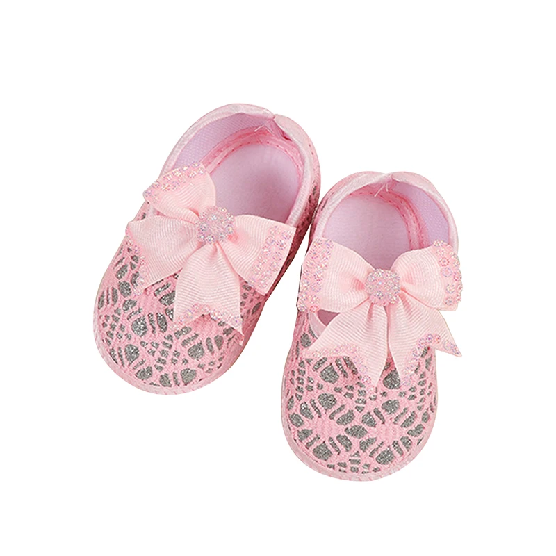 

Baby Girl Cute Flats Non-slip Soft Soles Loafers Shoes with Rhinestones Bows Casual Walking Shoes for Newborn Toddler